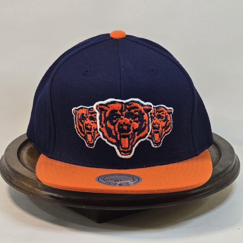 Chicago Bears Hat Cap Snap Back Navy Orange NFL Football Mens Vintage Collection